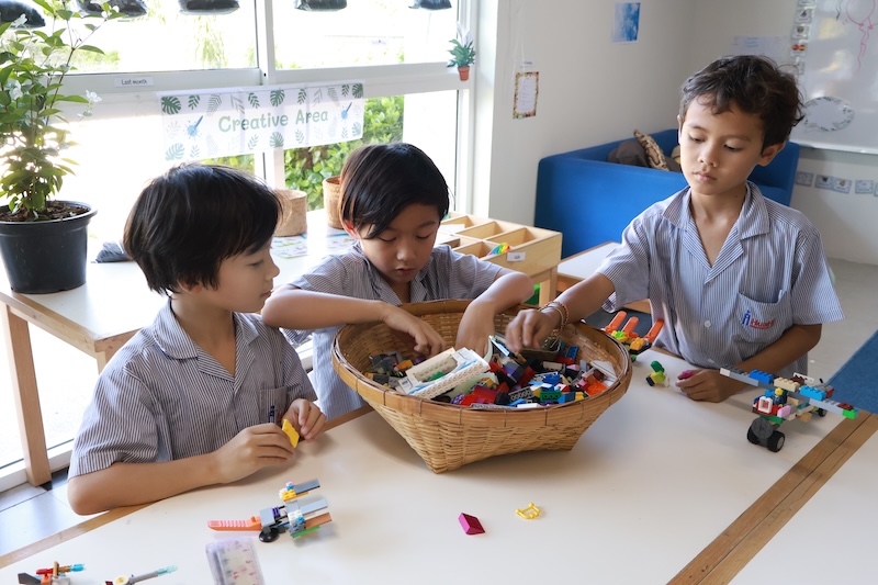 Kids play Lego at Hua Hin International School