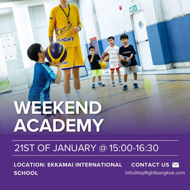 TopFlightBangkok - Weekend Academy Kids shooting basketball