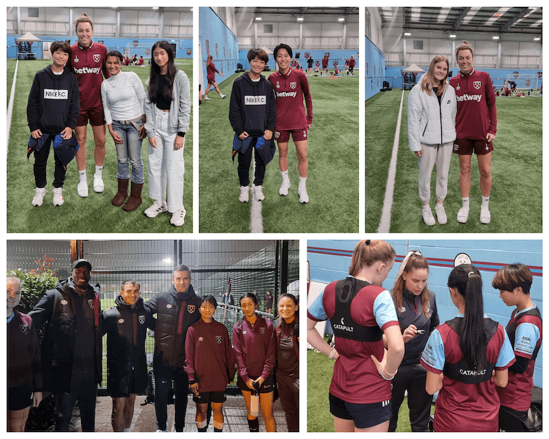 EPA girls football team flayers at West Ham in the UK