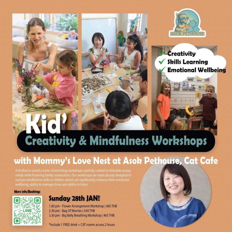 Asok Pethouse Cat Cafe - Kid's Creativity & Mindfulness Workshops
