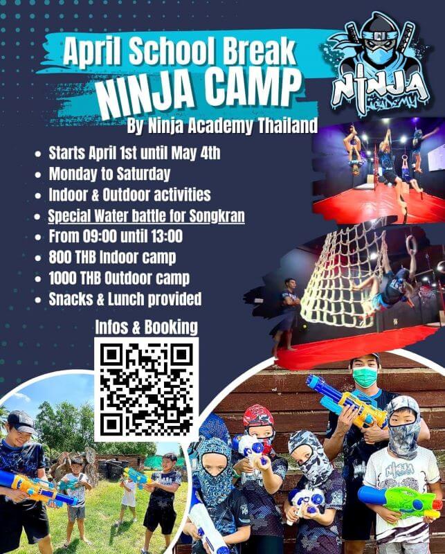 Ninja Academy Thailand April School Break Ninja Camp