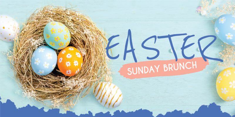 Easter Sunday Brunch Easter eggs in bird's nest