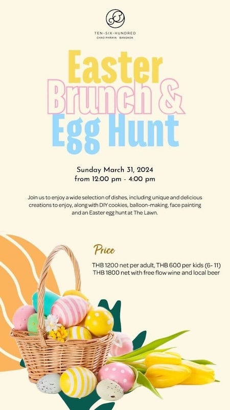 Ten Six Hundred Easter Brunch & Egg Hunt offer Mar-24
