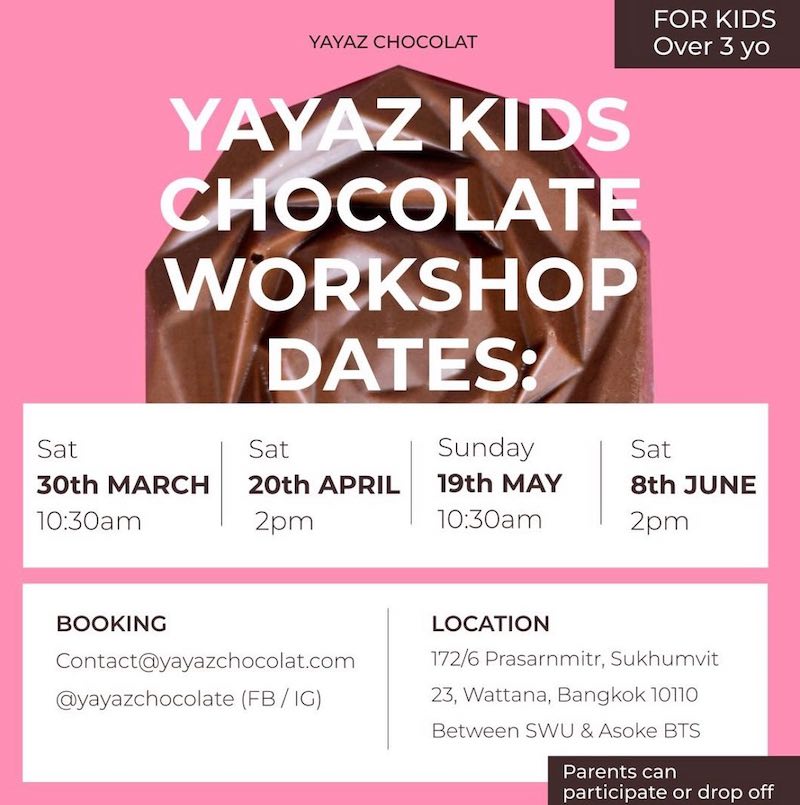 YAYAZ Chocolat Kids Chocolate Workshop Dates