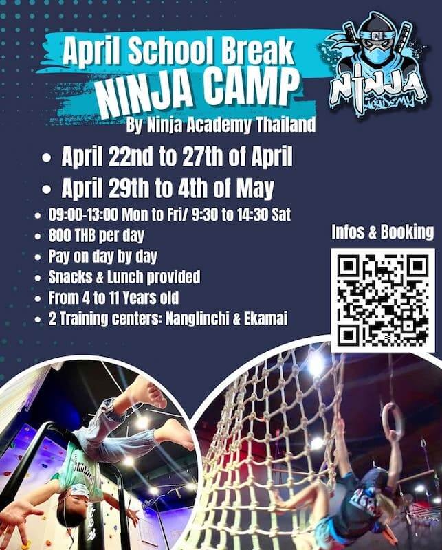 Ninja Academy Thailand April School Break Ninja Camp 2024