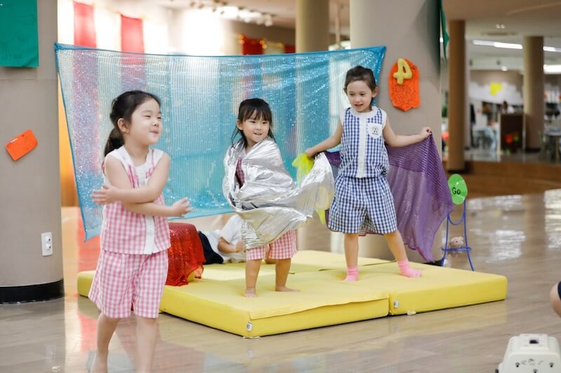 Group of girls playing together