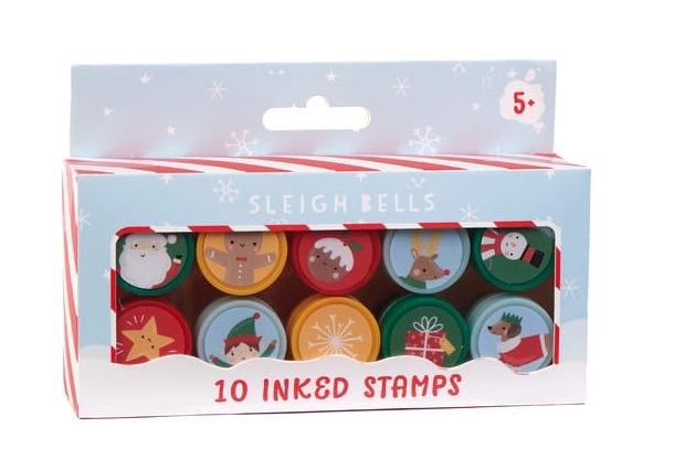 Sleigh Bells 10 Inked Stamps 