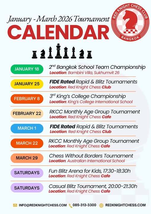 Red Knight Chess Tournament Calendar