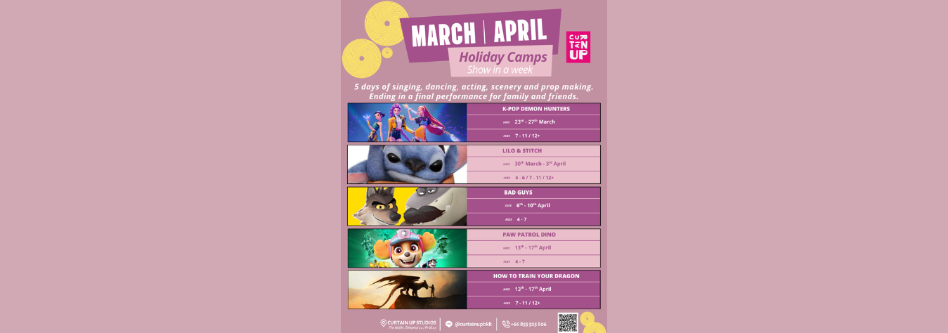 Curtain Up's March April Holiday Camps