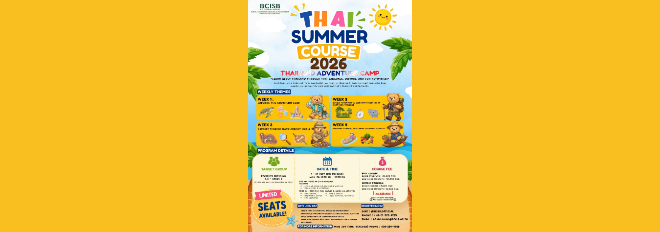 BCISB Thai Summer Course 2026: Thailand Adventure Camp